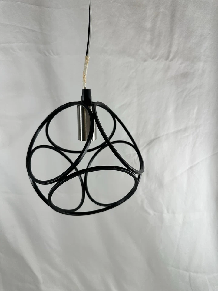New Artcraft Sorrento Collection 1 Light Pendant, Mini  Matte Black Satin Nickel - Image 3 of 4
