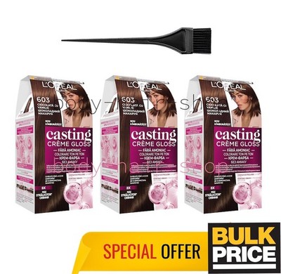 L'Oreal Casting Creme 603 Chocolate Vanilla Glossy Haarfarbe Creme 3er Pack