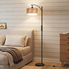 63 In. Black with Remote Arc Floor Lamp, 12W Dimmable Bulb, Farmhouse Floor Lamp