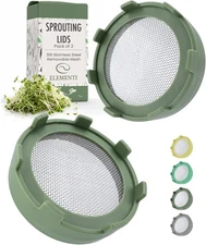 Elementi Sprouts Growing Kit for Wide Mouth Mason Jars, Sage Green 