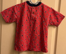 Vintage 90s Kids N Fun 3 Button Boys Tools All Over Design Shirt Red 3T