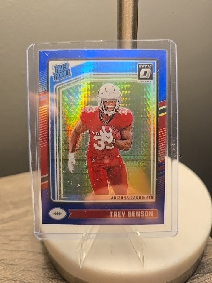 2024 Panini Donruss Optic - Rated Rookie Trey Benson #293 Blue Hyper Prizm (RC)