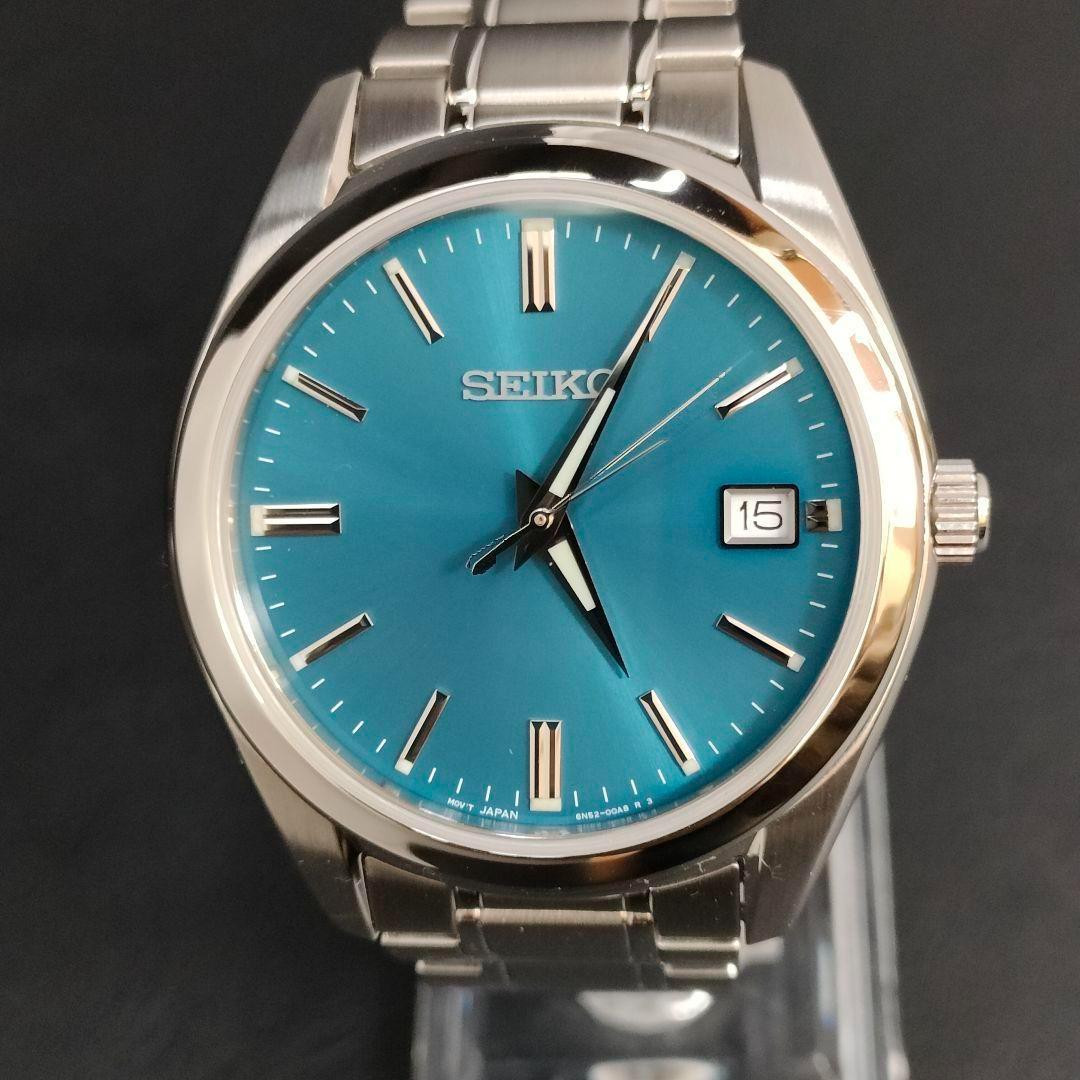 極美品　SEIKO　セイコー　ブルー　シルバー　クォーツ　電池式　腕時計　メンズ New Seiko Blue Silver Quartz Men's Watch, Waterproof