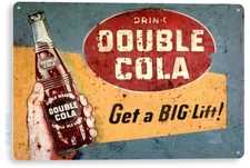 Double Cola Retro Rustic Cola Soda Store Beverage Bar Sign Kitchen Tin Sign C392