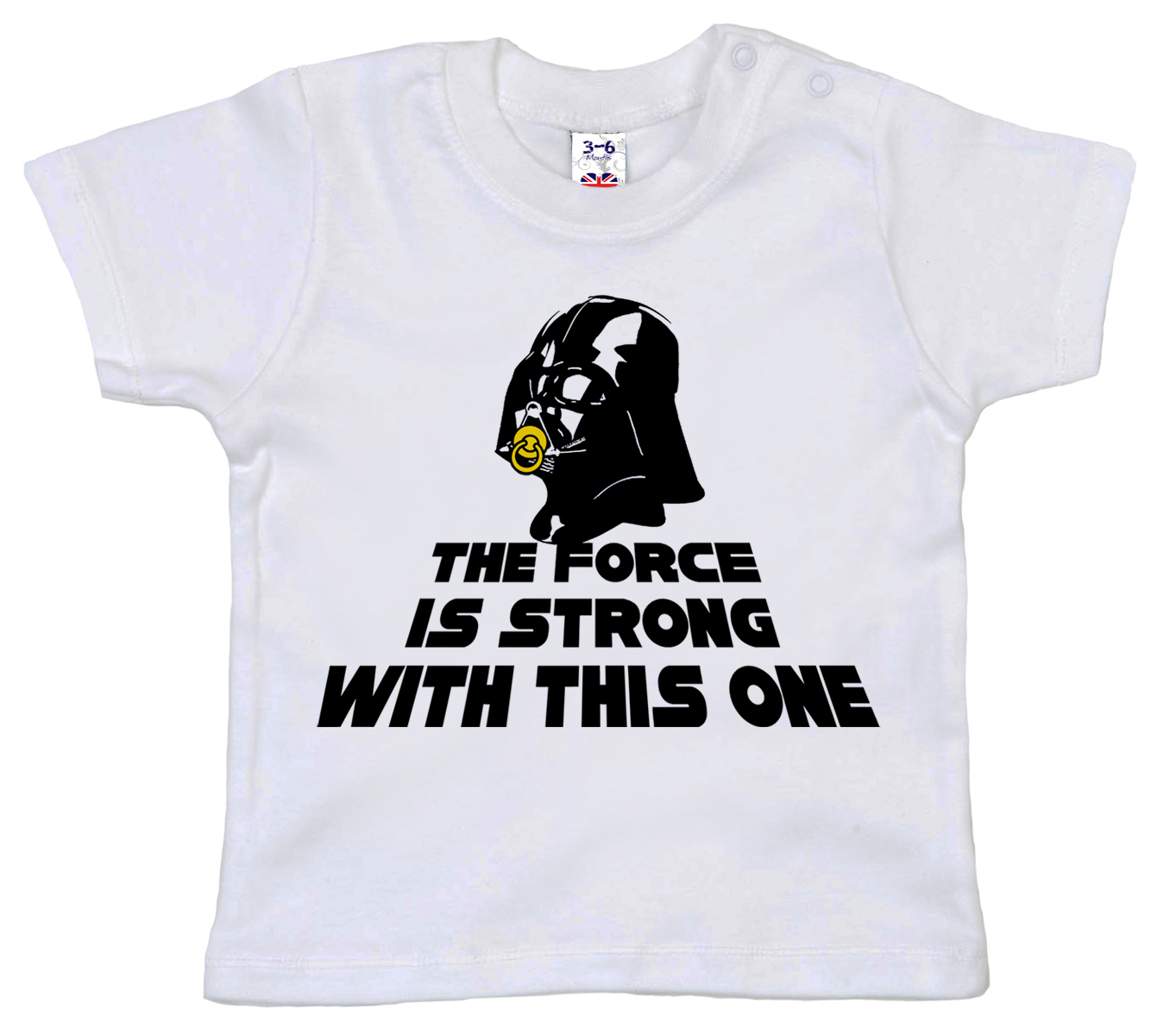 Star Wars Boys Big Vader Face Force is Strong Graphic Logo Tee