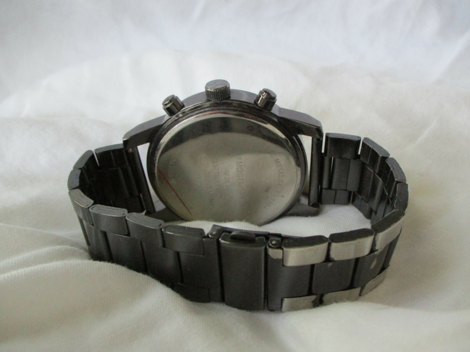 Men's Gunmetal Gray Link Band Wristwatch eBay