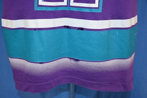vintage 90s CHARLOTTE HORNETS BASKETBALL NBA ALL OVER PRINT t-shirt YOUTH XL - Picture 5 of 6