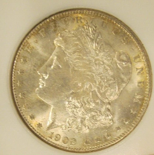 1902 O Morgan Silver Dollar - BU GEM, Peripheral toning, 4774