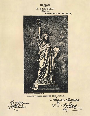 Vintage Statue of Liberty US Patent Art Print - Antique Original New York - 736