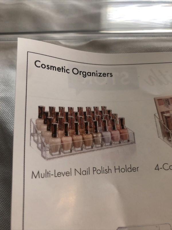 STORi Clear Plastic Multi-Level Nail Polish Organizer | Holds up to 40 Bottles