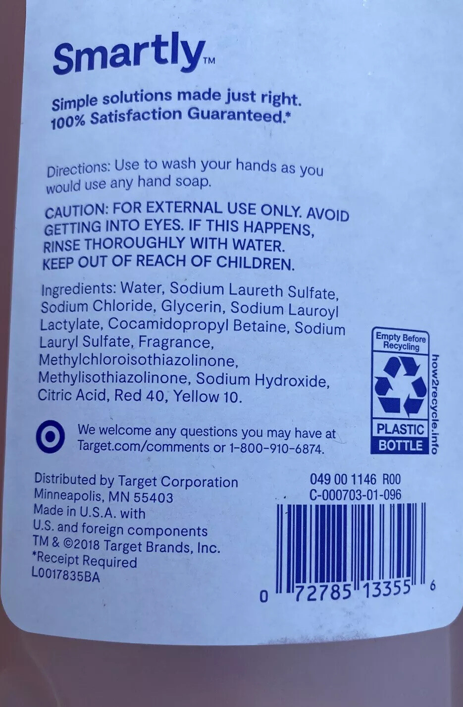 Smartly Liquid Hand Soap Refill 50oz Smells Like Blossom Scent Large