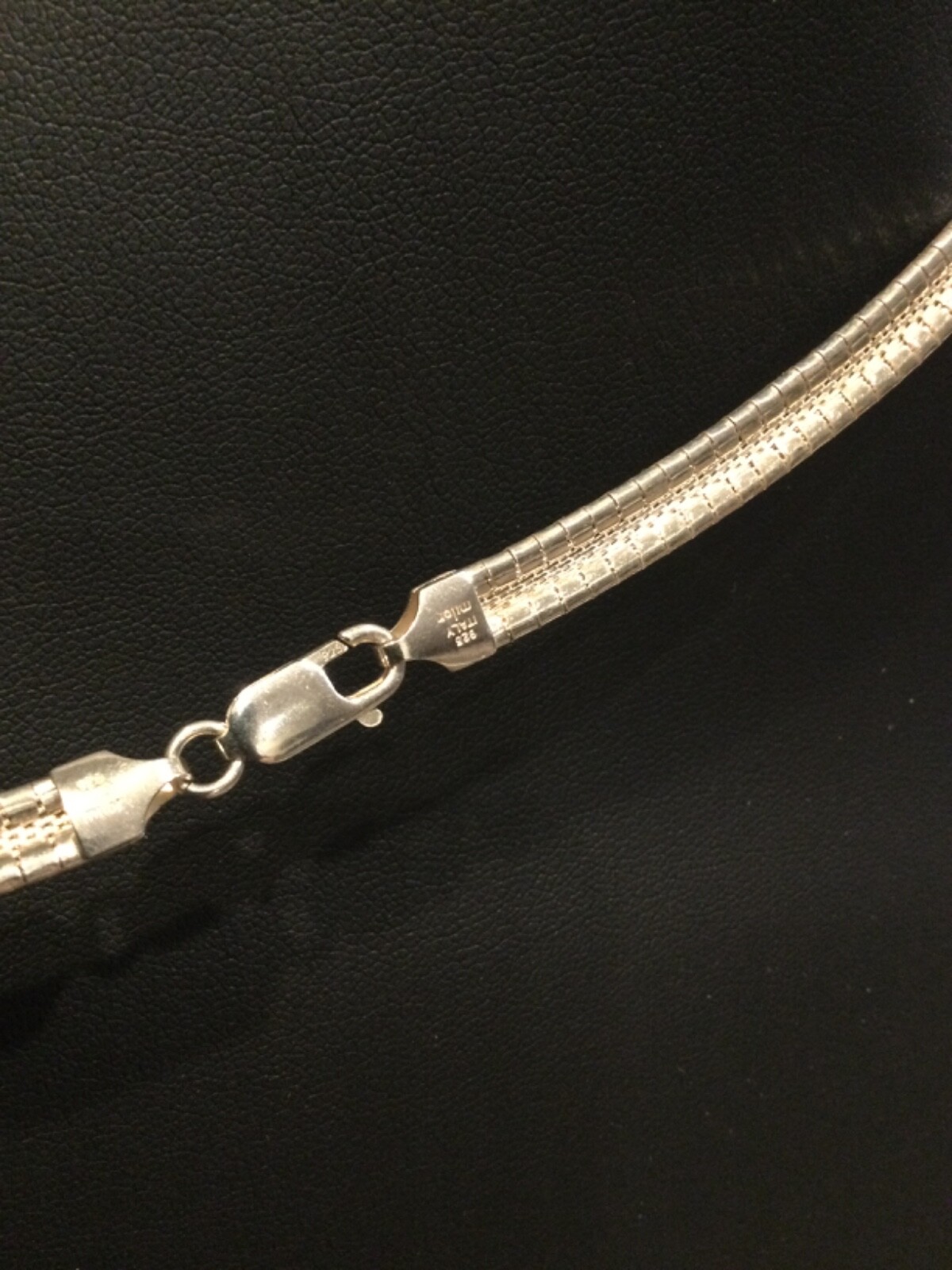 Signed Milor Solid Sterling Silver Omega Style Ne… - image 2