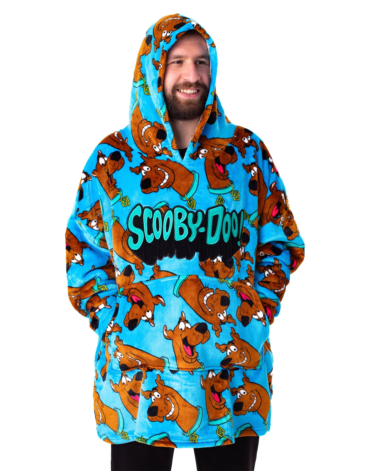 Scooby Doo Blue Character AOP Blanket Hoodie Mens