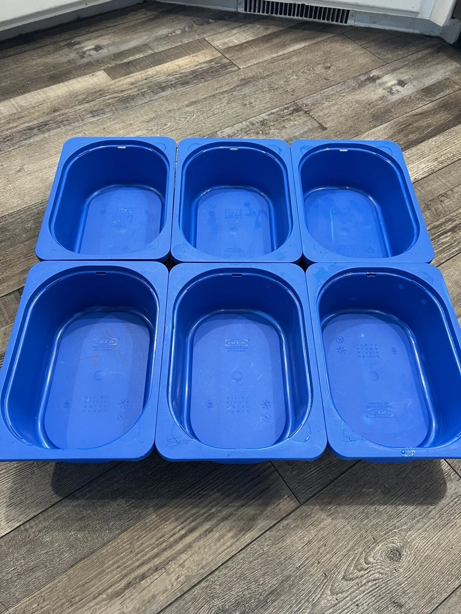 Ikea Trofast Storage bins BLUE Retired Discontinued 7 x11 x4