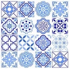 Tile Stickers x 24,  Blue Mosaic Kitchen Bathroom 150mm x 150mm / 6 Inch BL03