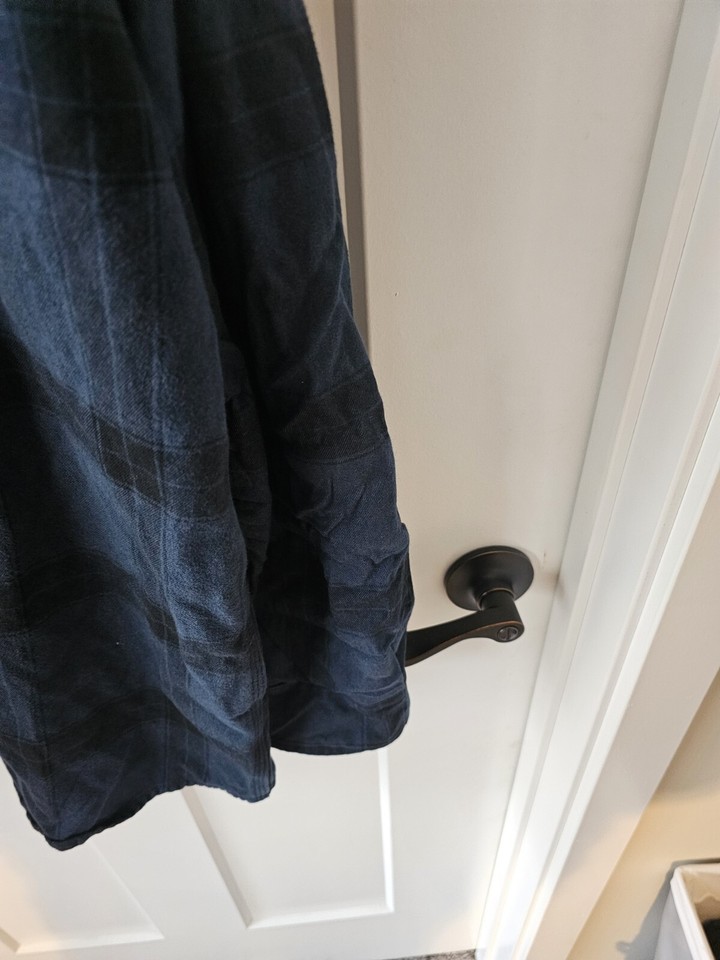 Mens Carhartt 3XLT Blue And Black Flannel Button Down Loose Fit Ot Tuck