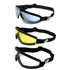 Birdz Eyewear Wing Skydiving Parachute Goggles 3 Pairs Black Frames with Clear