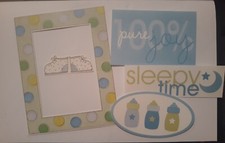 SCRAPBOOKING DIE CUT SHAPES 5 PC. SET BABY BOY PIECES W/ FRAME