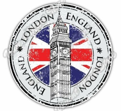 London England Country Flag Stamp Car Bumper Window Vinyl Sticker Decal ...