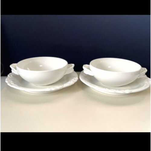 Villeroy Boch Foglia Soup Cup   Saucer Set of 2 - Picture 1 of 7