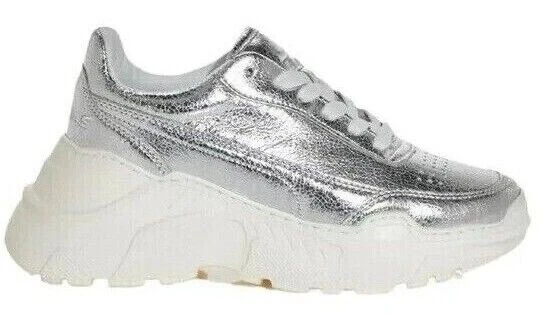 Nuevas Zapatillas de Cuero Joshua Sanders Zenith Clásicas Donna Space Plateadas para Mujer Foto 2 de 4