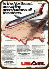 1984 USAIR US AIR Jet Flys NE USA Vintage-Look DECORATIVE REPLICA METAL SIGN