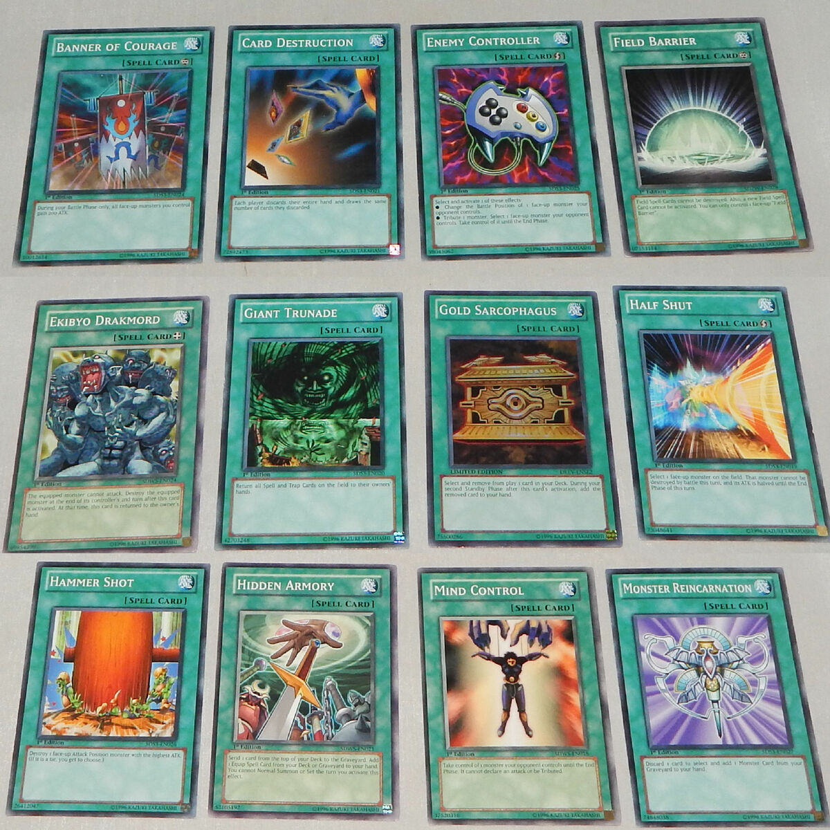 Yu-Gi-Oh LOT OF 12 ALL 1ST EDITION SPELL CARDS NO DUPLICATE Yu-Gi-Oh LOT OF 12 ALL 1ST EDITION SPELL CARDS NO DUPLICATE