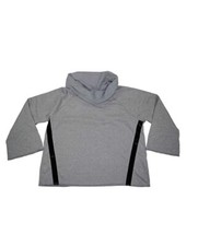 New Ideology Womens Raw Edge Hem Wide Sleeve Pullover Sweatshirt,Grey, Large