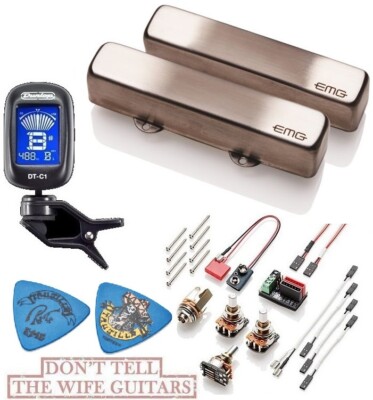 EMG Robert Trujillo RT Rip Tide Set Brushed Chrome Active Jazz J Pickups (TUNER)