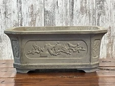 Large Rectangular Concrete Bonsai Pot 13.75” X 10” X 5.5”
