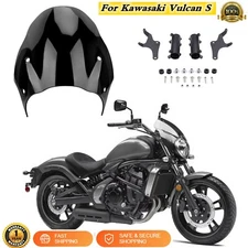 Motorcycle Gray Windshield w/ Mounting brackets For Kawasaki Vulcan S 650 15-24
