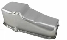 1955-79 SBC Chevy 350 Stock Steel Oil Pan Driver Side Dipstick RAW E44021