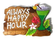 Tiki Bar Sign "Always Happy Hour" with Margarita snd2504130