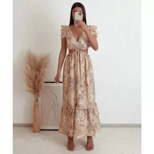 Buy H M Frilled Floral Print Cut Out Dress at Ubuy Philippines