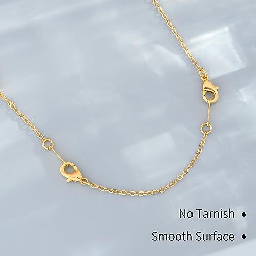 3er Pack 14K Gold Halskette Verlängerungskette mit Karabiner für Halsketten Armband Fußkettchen - Bild 2 von 7