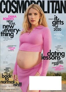 Cosmopolitan Magazine Decembuary 2020 / 2021 - Emma Roberts & Dating Lessons