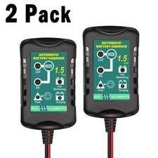 2 Pack 6V 12V 1.5A Trickle Battery Charger Power Battery Maintainer for Car US