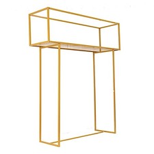 48" Gold Metal Rectangular Top Flower Stand Centerpiece Party Events Decorations