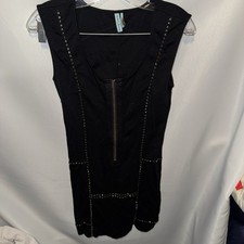 Guess By Marciano XS Studded Mini Dress Exposed Zipper black