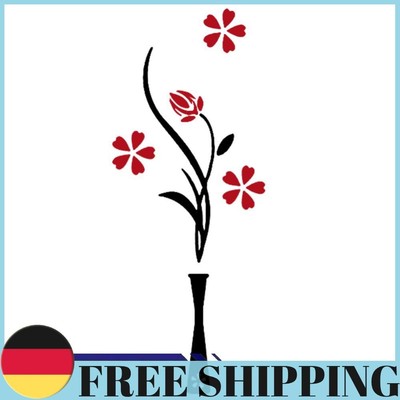 2pcs DIY Vase Flower Tree Crystal Arcylic 3D Wall Sticker Decal Home Decor