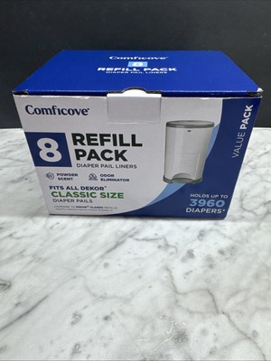 Refills Compatible with DEKOR CLASSIC Diaper Pails | 8 Count , Odor Eliminator
