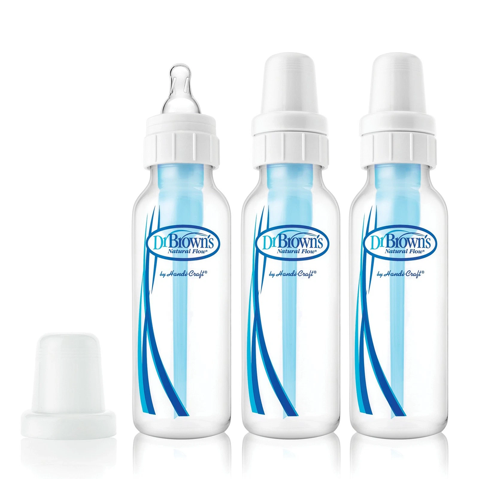 Baby Bottle Pack of 3 Clear Positive Pressure Flow Reduces Colic Spit Up BPA ...