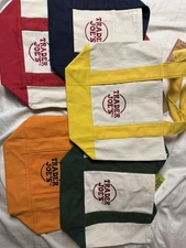 Trader Joe’s Mini Canvas Tote Set Of 5 (Blue, Green, Yellow, Red) And Orange