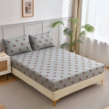 2-Pack Kids/Teens Sports Printed Fitted Sheet   2 Fitted Sheets 4 Pillowcases