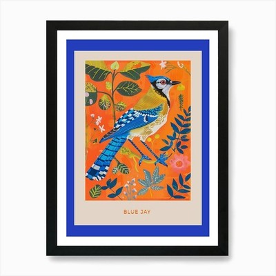 Spring Birds Poster Blue Jay 2 Kunst gerahmt Wandbild Poster Leinwanddruck Bild