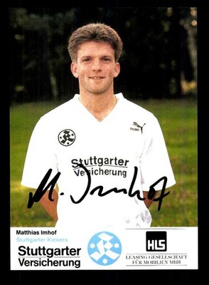 Matthias Imhof Autogrammkarte Stuttgarter Kickers 1990-91 Original Signiert