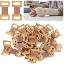 30 Pcs Brown Elastic Bandage Clips with Metal Clasps Reusable Fastening Clips