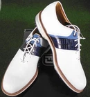 NIB Footjoy  DryJoys Premiere Packard Spiked Golf Shoes, White / Navy, 54269
