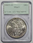 1883-O MORGAN SILVER DOLLAR S$1 PCGS MS 63 Certified Coin
