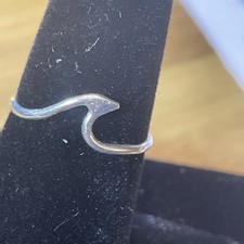 .925 Sterling Silver Wave Ring Size 6 1/4 Hand Crafted In USA